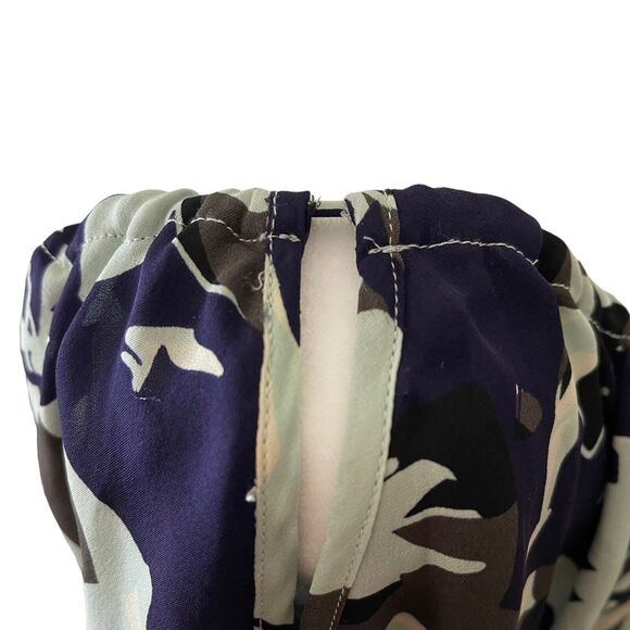 Parker Small Shift Dress 100% Silk Floral Printed Cold Open Shoulder Tier - Picture 15 of 15